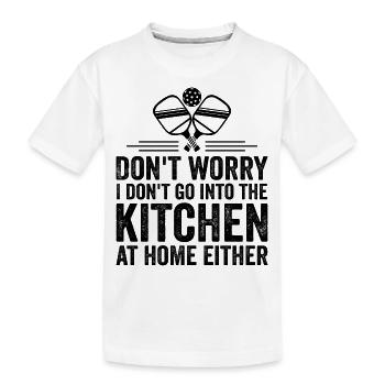 Mach dir keine Sorgen, ich gehe nicht in die Küche - Kinder Premium Bio T-Shirt - Weiß - Vorne