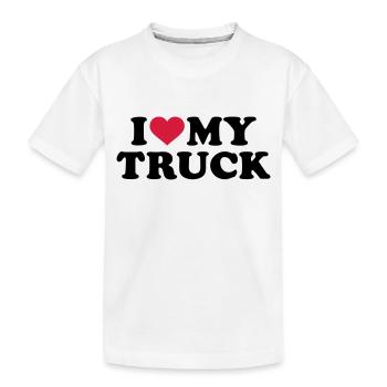 LKW - Kinder Premium Bio T-Shirt - Weiß - Vorne