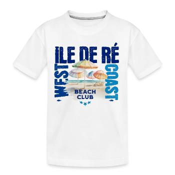 Strandclub Ile de Ré - Kinder Premium Bio T-Shirt - Weiß - Vorne