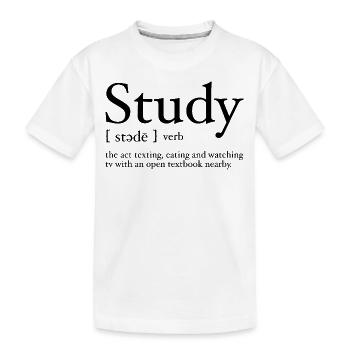 Study Definition Funny Design for College Student - Kids' Premium Organic T-Shirt - white - Front