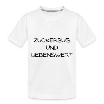 Zuckersüß und Liebenswert - Kinder Premium Bio T-Shirt - Weiß - Vorne