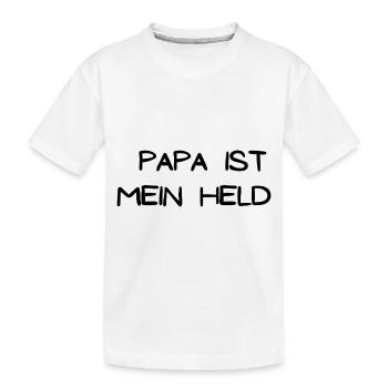 Papa ist mein Held - Kinder Premium Bio T-Shirt - Weiß - Vorne