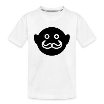 Gesicht Schnurrbart - Kinder Premium Bio T-Shirt - Weiß - Vorne
