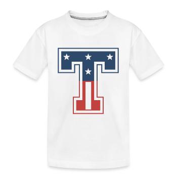 Letter T USA - Kids' Premium Organic T-Shirt - white - Front