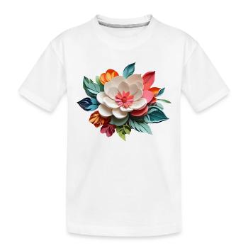 Joie de la fleur - T-shirt bio Premium Enfant - blanc - Devant