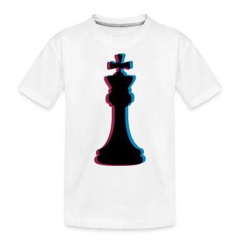 3D Effekt Schach - Kinder Premium Bio T-Shirt - Weiß - Vorne