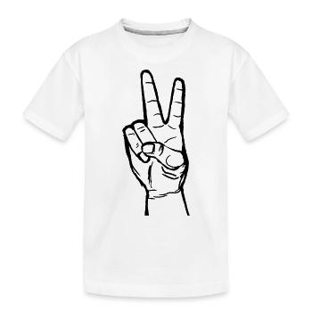 Victory-Zeichen - Kinder Premium Bio T-Shirt - Weiß - Vorne