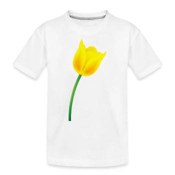 Gelbe Tulpe - Kinder Premium Bio T-Shirt - Weiß - Vorne