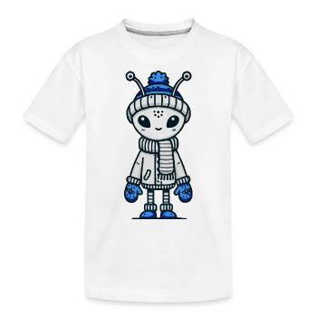 alien comic - Kinder Premium Bio T-Shirt - Weiß - Vorne