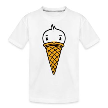 Bird Cream Waffle Cream Scoops Cream Cream Cone - Kids' Premium Organic T-Shirt - white - Front