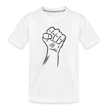 Fist / Raised fist / Revolution / Defiance - Kids' Premium Organic T-Shirt - white - Front
