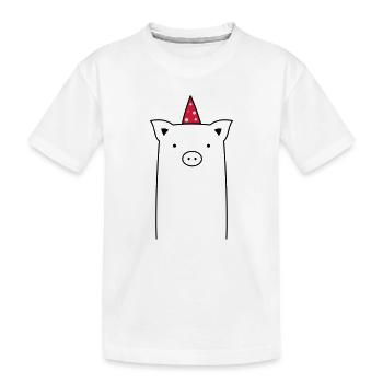 Pig Party - Party Sau - Kids' Premium Organic T-Shirt - white - Front