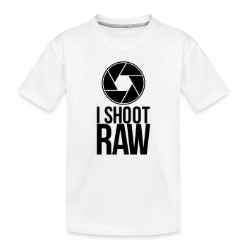 shoot raw - Kids' Premium Organic T-Shirt - white - Front
