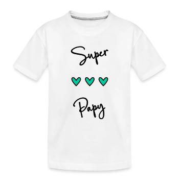 PAPY. SUPER PAPY. FÊTE DES PÈRES. BONNE FÊTE PAPY. - T-shirt bio Premium Enfant - blanc - Devant