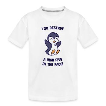 Humorvoll Statement Süß Pinguin Vogel Tier Arktis - Kinder Premium Bio T-Shirt - Weiß - Vorne