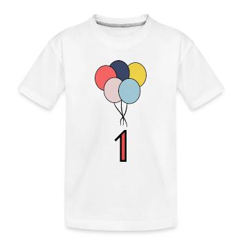 1. 1 JAHR. 1-JÄHRIGES JUBILÄUM. GEBURTSTAG 1 JAHR. EINS - Kinder Premium Bio T-Shirt - Weiß - Vorne