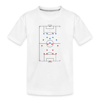 Unisex Design Fußballfeld Taktik - Kinder Premium Bio T-Shirt - Weiß - Vorne