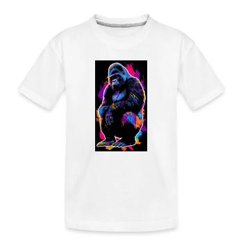 Gorilla - Kinder Premium Bio T-Shirt - Weiß - Vorne