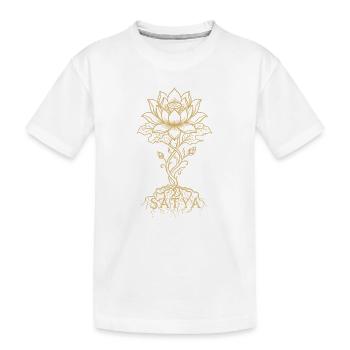 Racines du Mandala du Lotus d’Or - T-shirt bio Premium Enfant - blanc - Devant