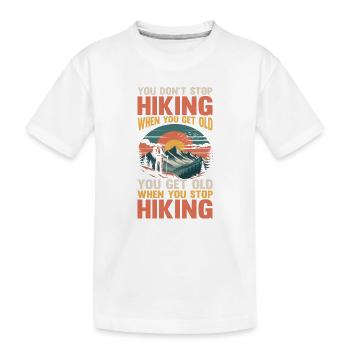 Randonnée sur sentier de montagne Randonnée en plein air Braconnage - T-shirt bio Premium Enfant - blanc - Devant