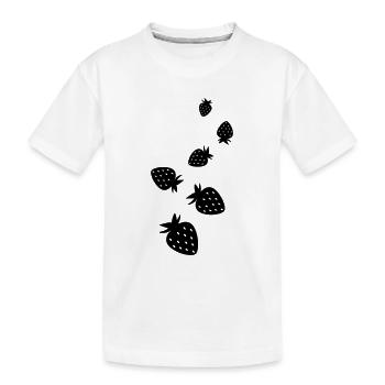 Frucht Erdbeere - Kinder Premium Bio T-Shirt - Weiß - Vorne