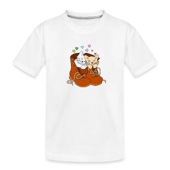 Two cats in boots - Kids' Premium Organic T-Shirt - white - Front
