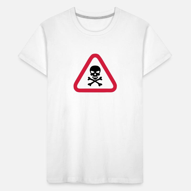 skull danger triangle panel 280) Kids' Premium Organic T-Shirt