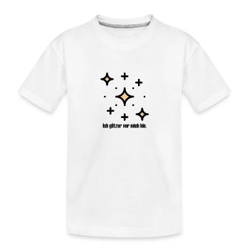 Glitzer - Kinder Premium Bio T-Shirt - Weiß - Vorne