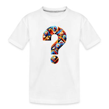 Geometric Inquiry: Colorful Abstract Puzzle - Kids' Premium Organic T-Shirt - white - Front