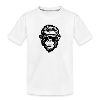 Monkey Monkey Monkey Face - Kids' Premium Organic T-Shirt - white - Front