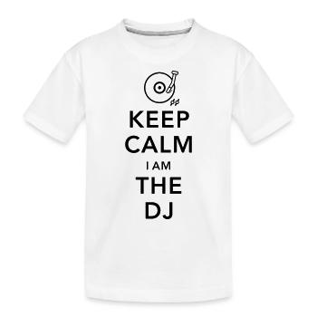 keep calm i am deejay dj - Kinder Premium Bio T-Shirt - Weiß - Vorne