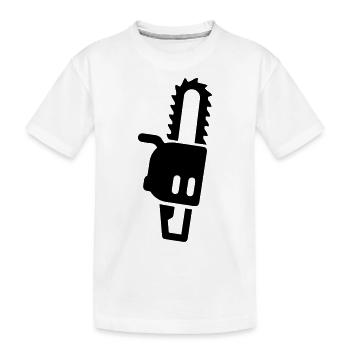 Icône d’icône de tronçonneuse - T-shirt bio Premium Enfant - blanc - Devant