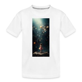 Mädchen - Kinder Premium Bio T-Shirt - Weiß - Vorne