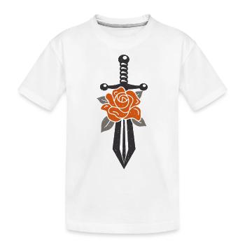 Flower Sword Logo - Kids' Premium Organic T-Shirt - white - Front