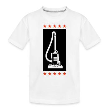 Staubsauger Putzen - Kinder Premium Bio T-Shirt - Weiß - Vorne