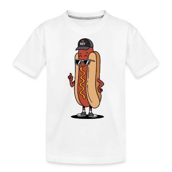 New York Hot Dog Attitude - T-shirt bio Premium Enfant - blanc - Devant