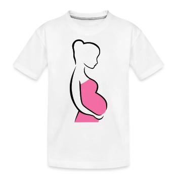 Schwangere Silhouette - Kinder Premium Bio T-Shirt - Weiß - Vorne