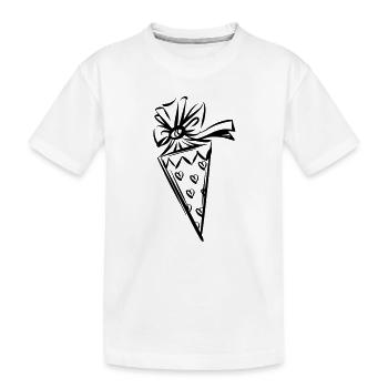 Schultüte Schulanfang Herzen - Kinder Premium Bio T-Shirt - Weiß - Vorne