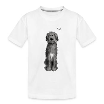Irischer Wolfshund Play - Kinder Premium Bio T-Shirt - Weiß - Vorne
