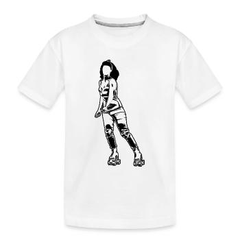 Rollschuhläufer Frau - Kinder Premium Bio T-Shirt - Weiß - Vorne