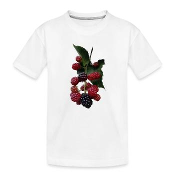 Motif de buissons de baies : mûres - T-shirt bio Premium Enfant - blanc - Devant