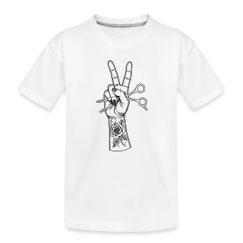 Coiffeur Ciseaux Peigne Tattoo - T-shirt bio Premium Enfant - blanc - Devant