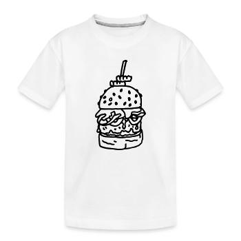 Hamburger_met_sla_tomaat_en_kaas - Kinder Premium Bio T-Shirt - Weiß - Vorne