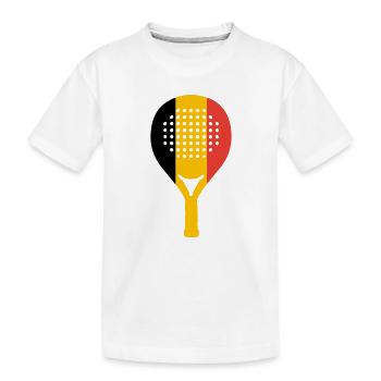 Padel-Belgien - Kinder Premium Bio T-Shirt - Weiß - Vorne