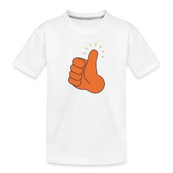 Daumen-in-L-Luft-T-Shirt-Geschenk-Humor - Kinder Premium Bio T-Shirt - Weiß - Vorne