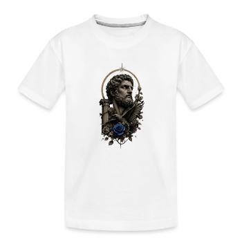 Art de tatouage avec une rose bleue - T-shirt bio Premium Enfant - blanc - Devant