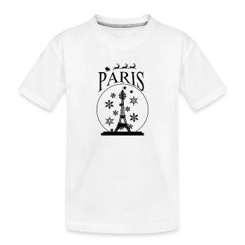Paris Christmas Snow Globe and Santa Claus - Kids' Premium Organic T-Shirt - white - Front