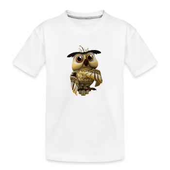 Farmerama Eule - Kinder Premium Bio T-Shirt - Weiß - Vorne