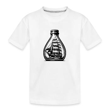 Classic Swell Sailing Ship Bottle Ship - Kids' Premium Organic T-Shirt - white - Front
