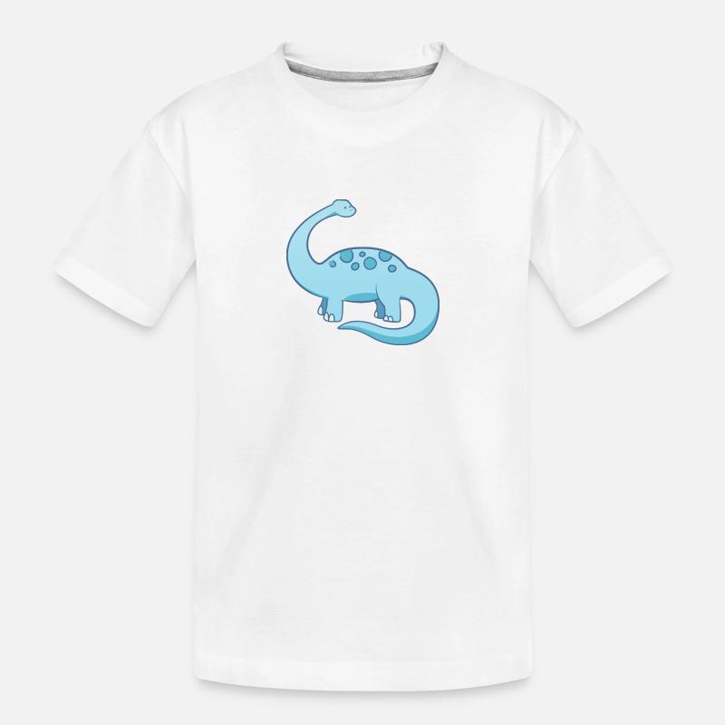 Süßer kleiner blauer Dinosaurier - Kinder Premium Bio T-Shirt - Weiß